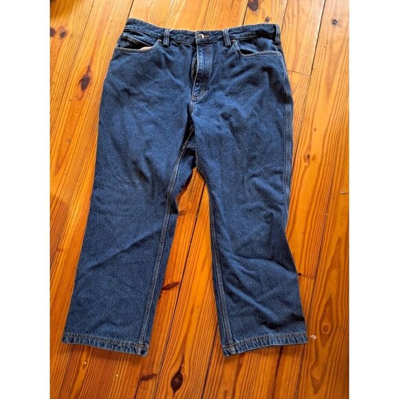 Duluth Trading Thick Denim Jeans Men's 40x28 Dark Wash 100% Cotton Work Casual - Picture 1 of 3